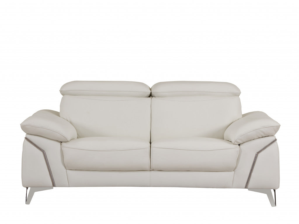 93" White Leather Sofa Set By Homeroots | Sofa Set | Modishstore - 4