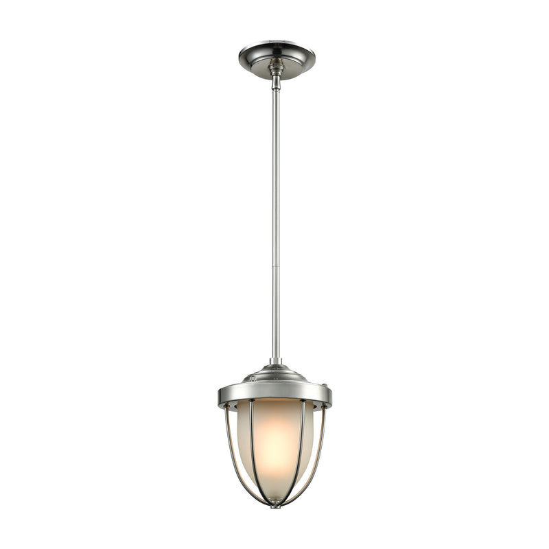 Sturgis 1-Light Mini Pendant in Satin Nickel with Frosted Blown Glass ELK Lighting | Pendant Lamps | Modishstore