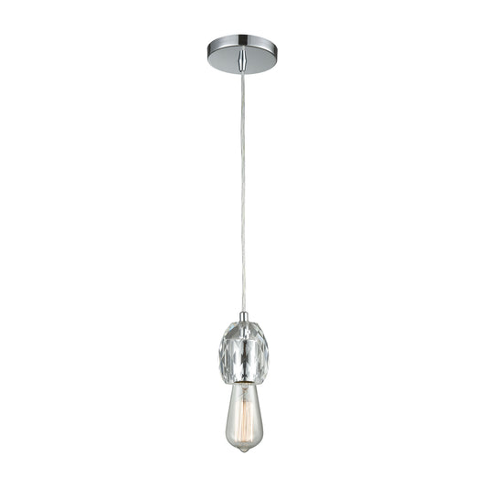 Socketholder 1-Light Mini Pendant in Polished Chrome ELK Lighting 33220/1 | Pendant Lamps | Modishstore