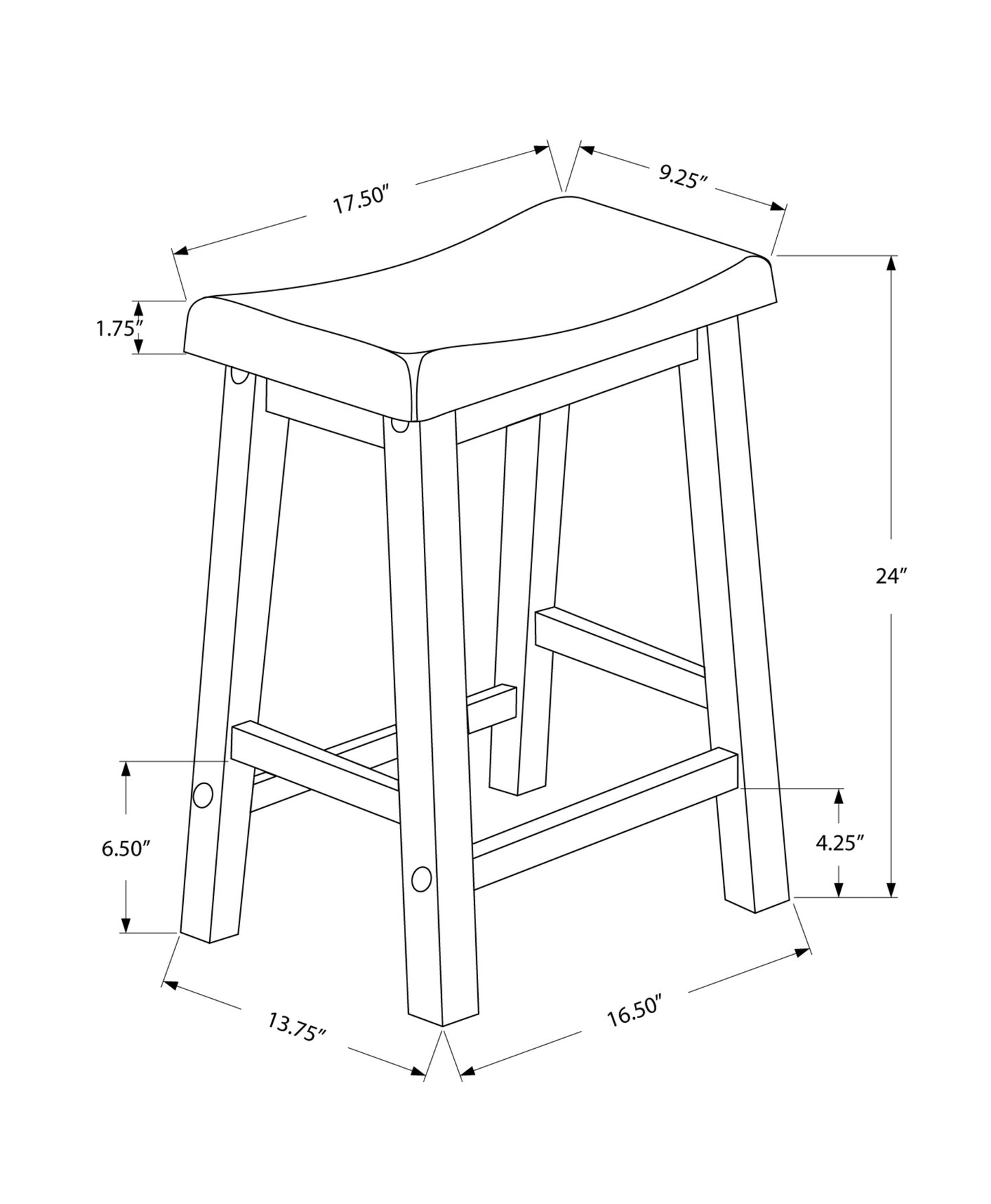 White Solid Wood Mdf Barstool By Homeroots | Bar Stools | Modishstore - 3