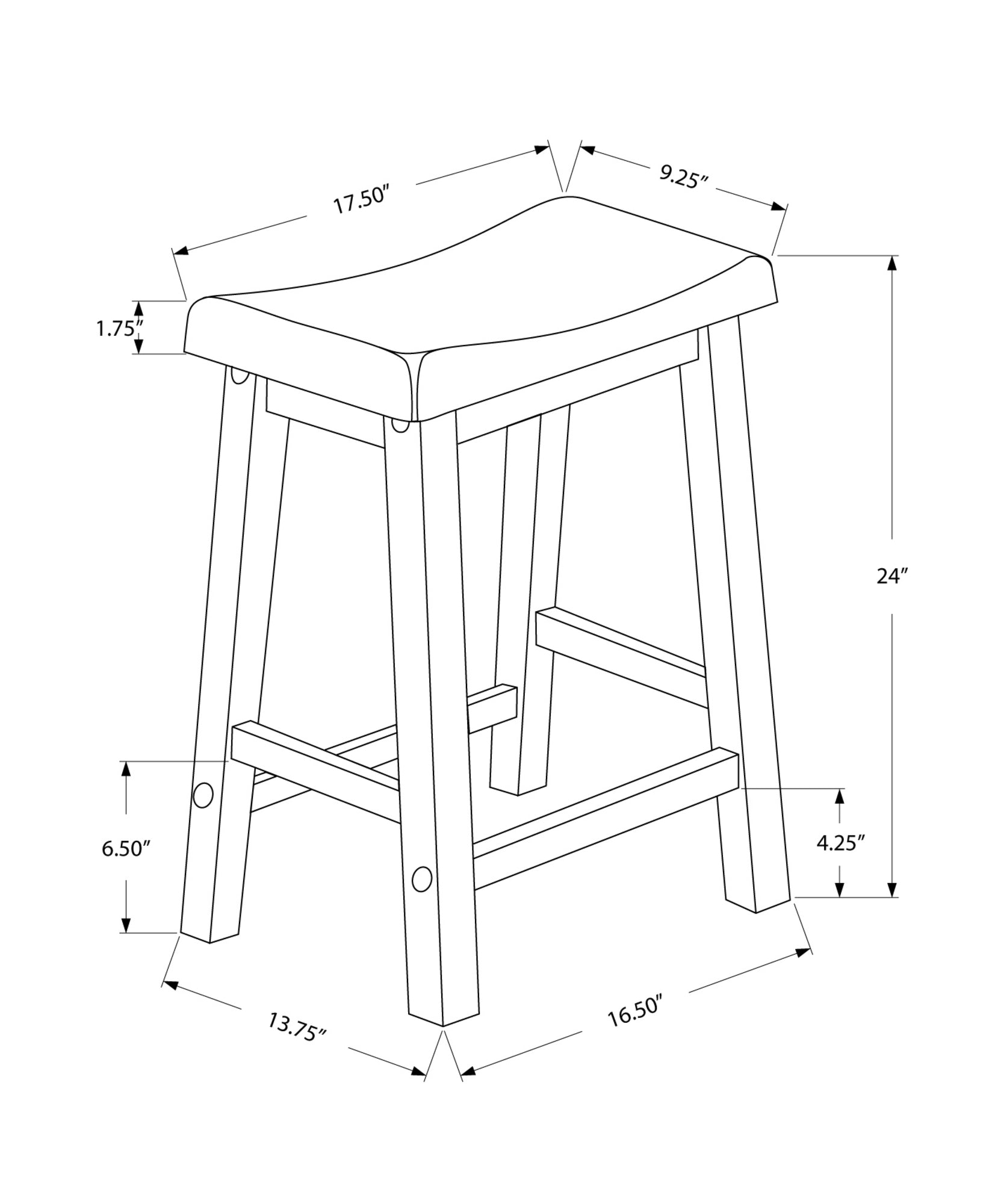 White Solid Wood Mdf Barstool By Homeroots | Bar Stools | Modishstore - 3