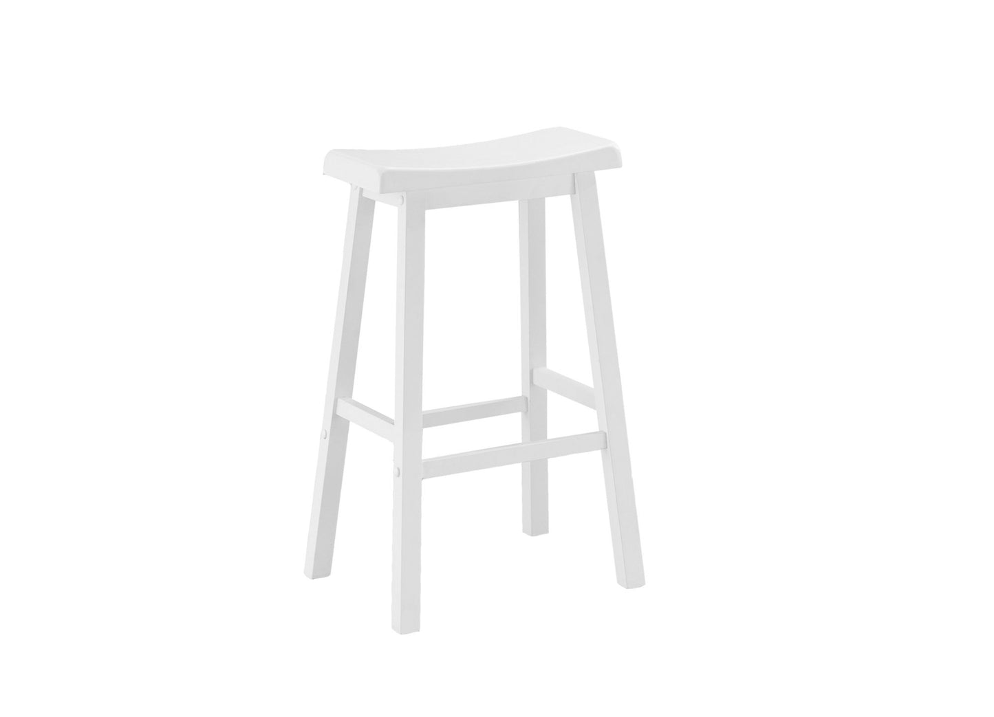 White Solid Wood Mdf Barstools 2Pcs By Homeroots | Bar Stools | Modishstore - 2