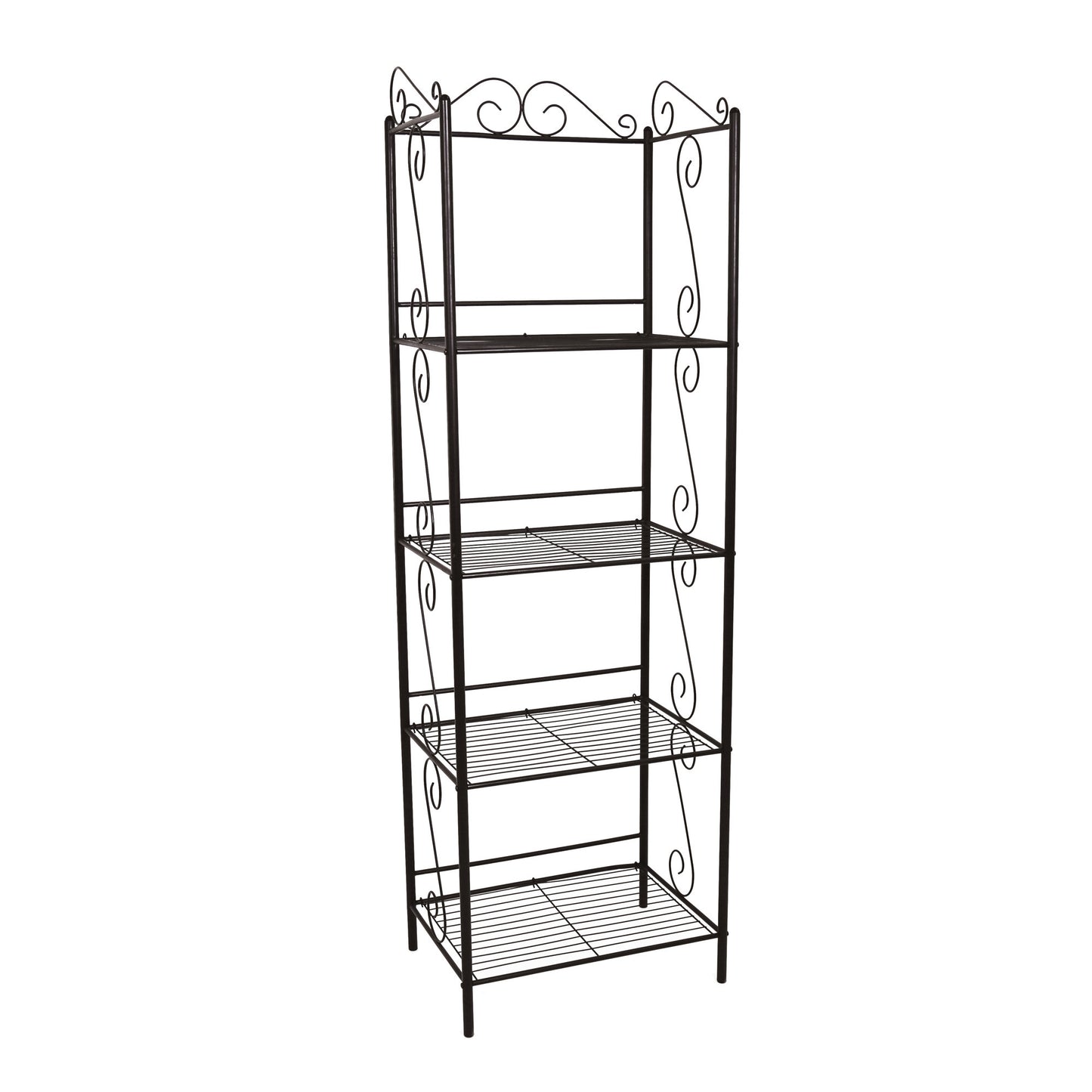 Brown Metal Shelf Bookcase By Homeroots | Bookcases | Modishstore - 2