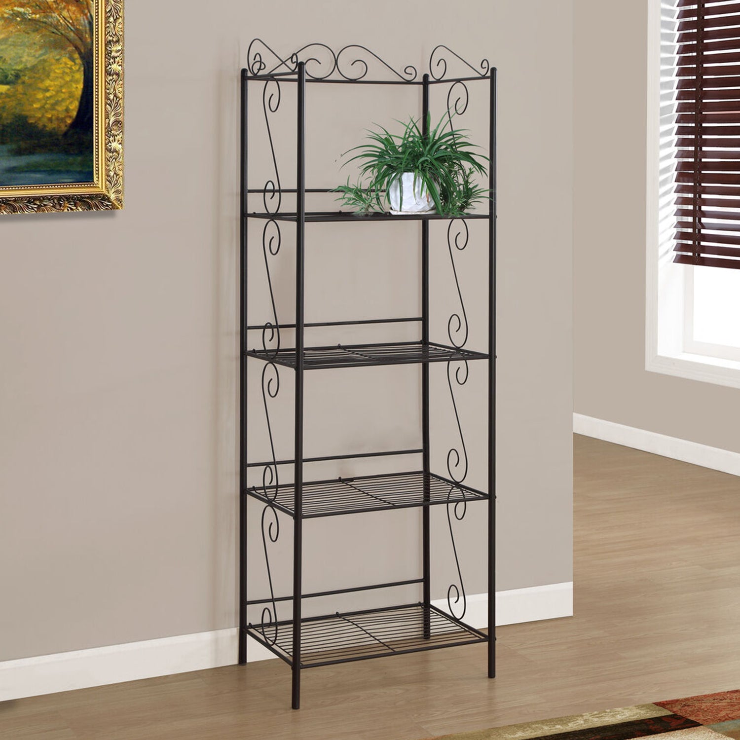 Brown Metal Shelf Bookcase By Homeroots | Bookcases | Modishstore