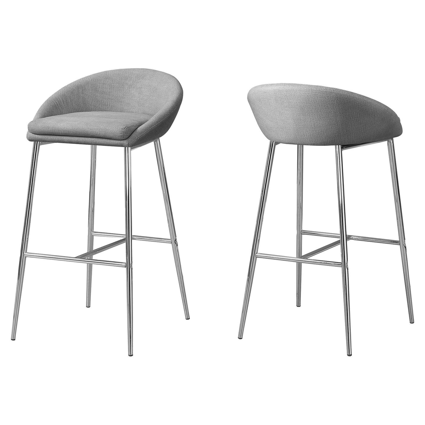 Grey Foam Metal Polyester Barstool Set Of 2 By Homeroots | Bar Stools | Modishstore - 2