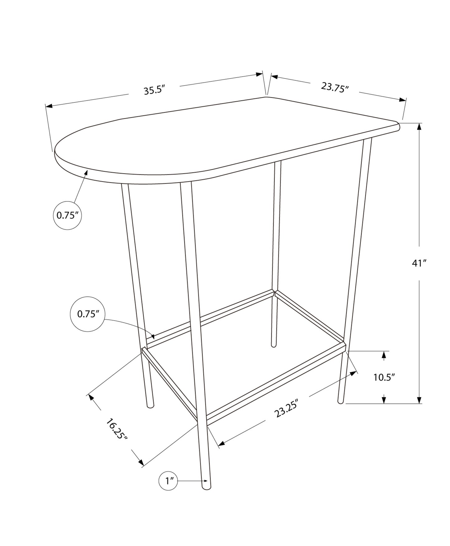 Cappuccino Mdf Metal Home Bar By Homeroots | Console Tables | Modishstore - 3