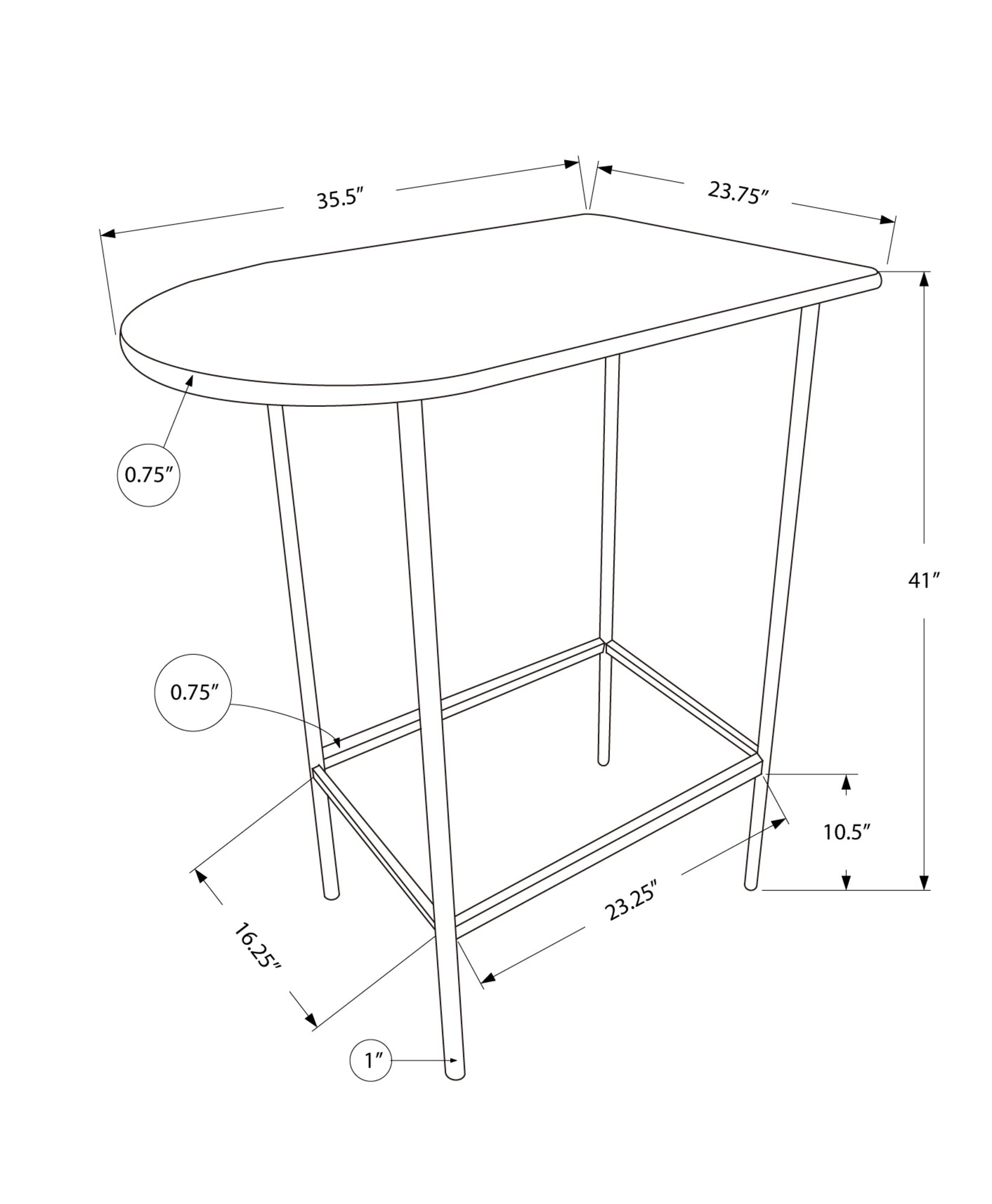 Cappuccino Mdf Metal Home Bar By Homeroots | Console Tables | Modishstore - 3