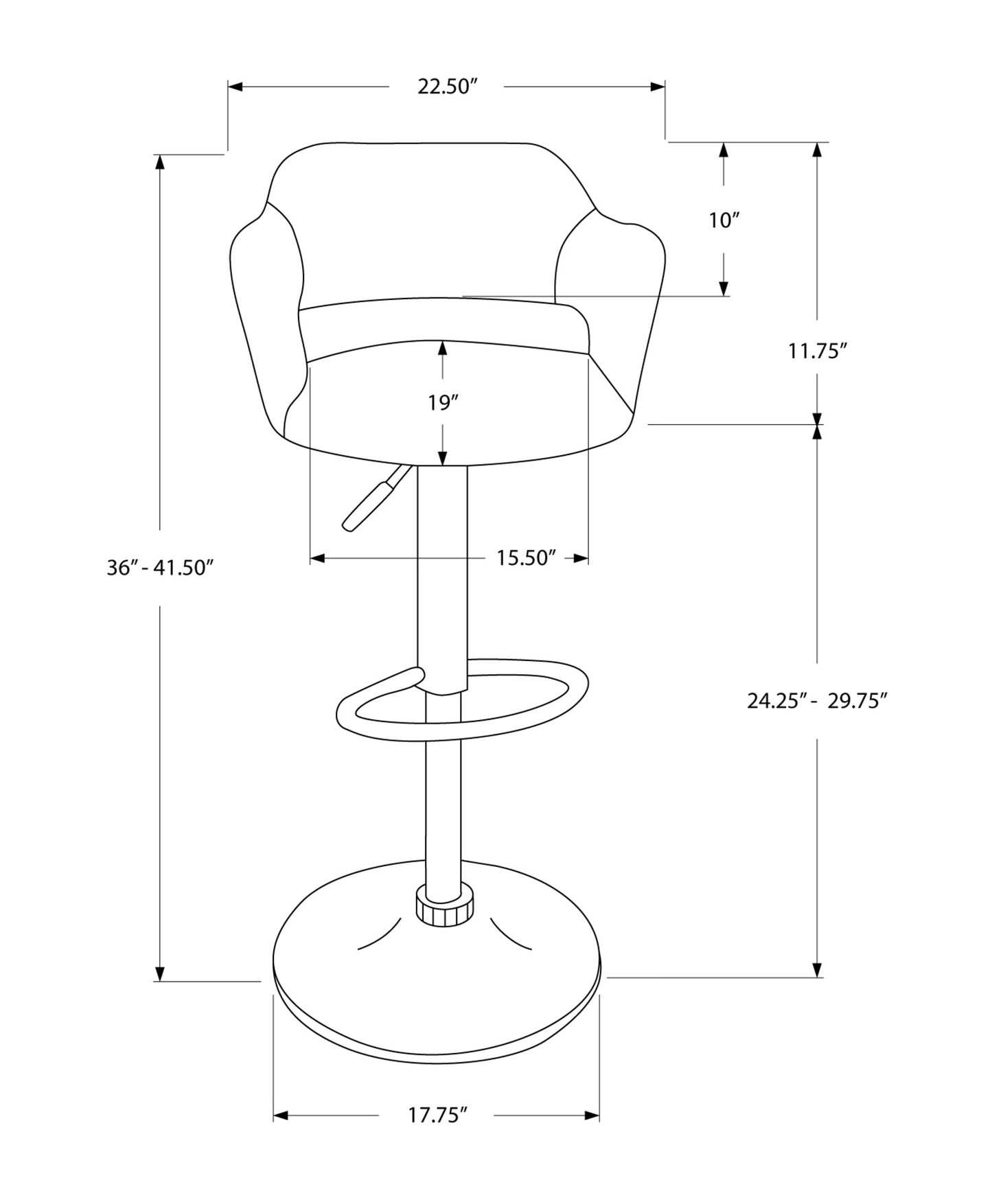 Black Foam Metal Leather Look Barstool By Homeroots - 332763 | Bar Stools | Modishstore - 3