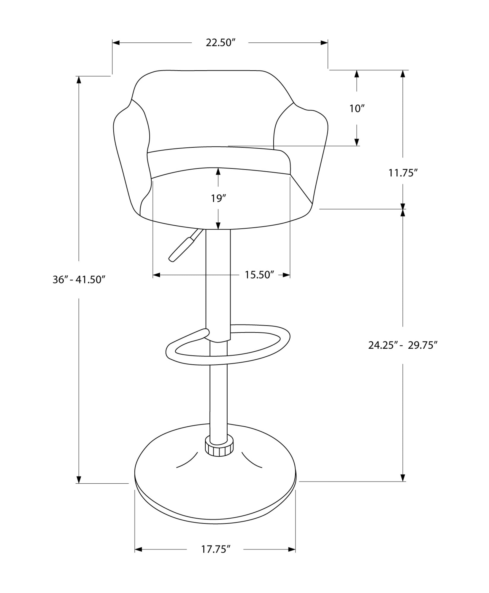 Black Foam Metal Leather Look Barstool By Homeroots - 332763 | Bar Stools | Modishstore - 3