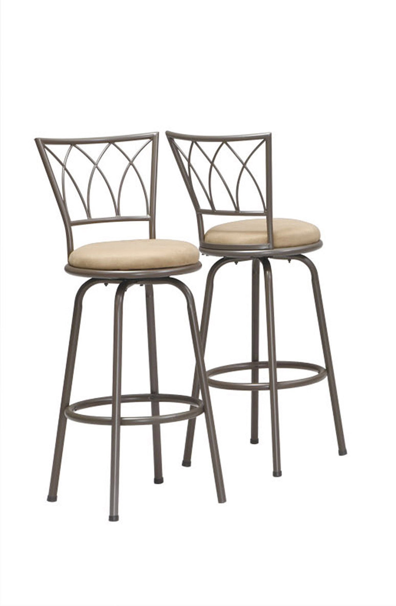 Espresso Metal Foam Microsuede Barstool 2Pcs By Homeroots | Bar Stools | Modishstore