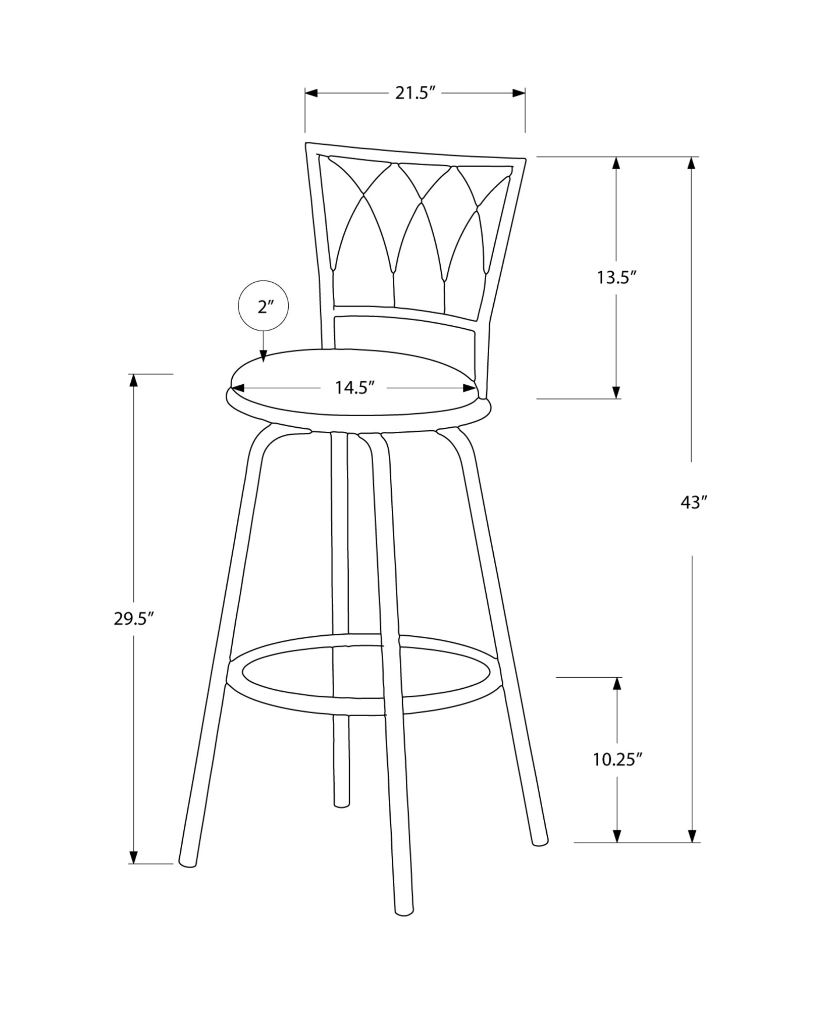 Espresso Metal Foam Microsuede Barstool 2Pcs By Homeroots | Bar Stools | Modishstore - 3