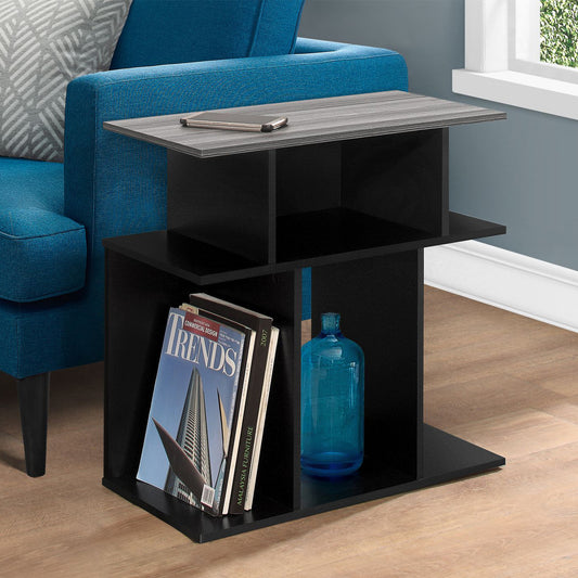 24" Black And Gray End Table With 6 By Homeroots | End Tables | Modishstore