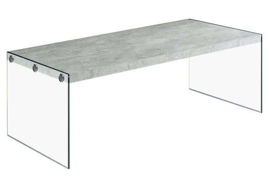 Grey Cement Tempered Glass Coffee Table By Homeroots | Coffee Tables | Modishstore