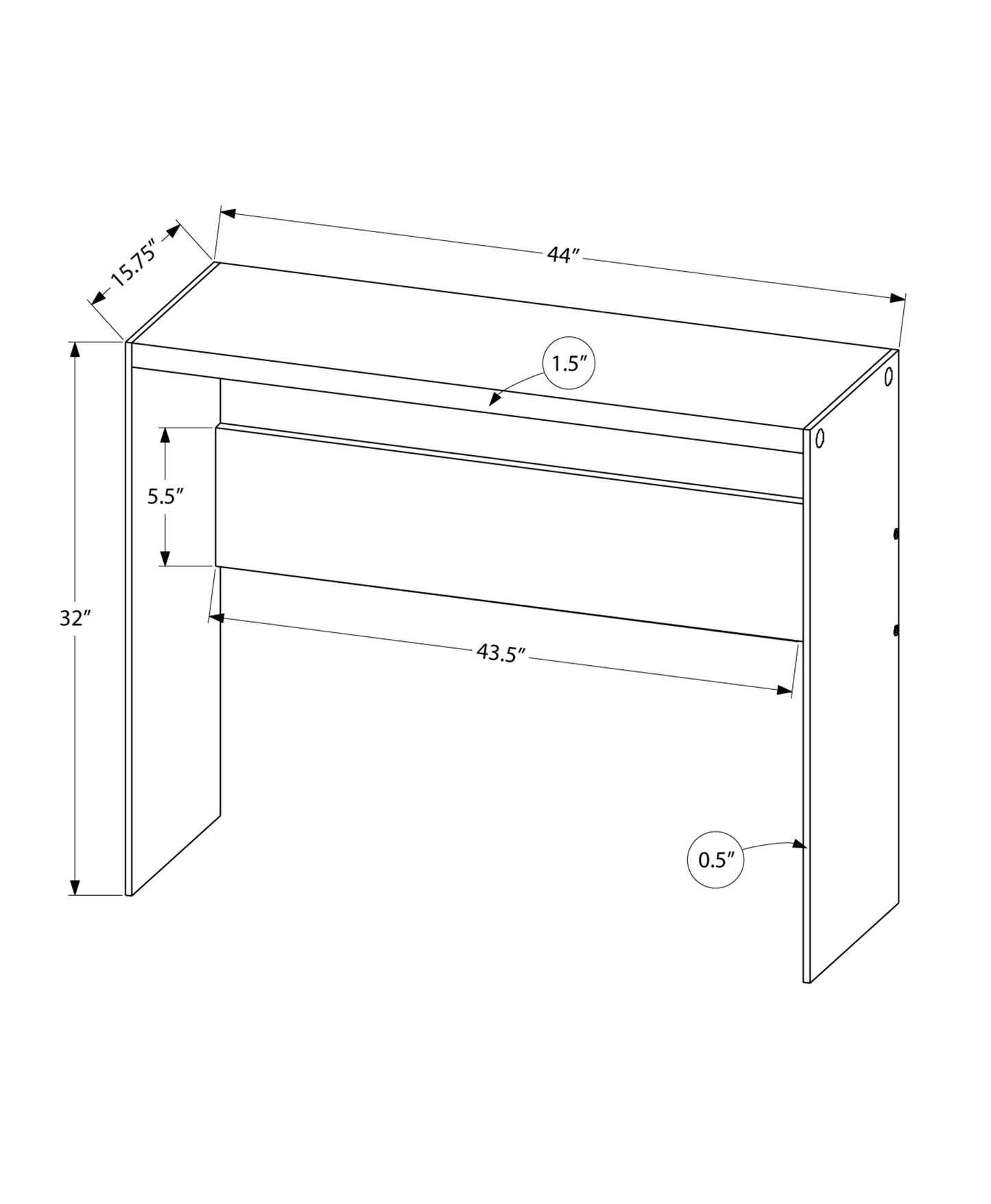 32" Grey Cement Particle Board and Clear Tempered Glass Accent Table By Homeroots | Console Tables | Modishstore - 4