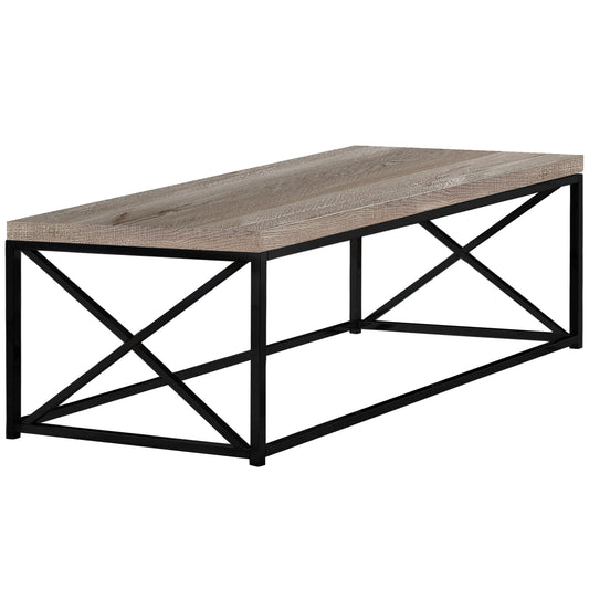 22" X 44" X 17" Taupe  Black  Particle Board  Metal  Coffee Table By Homeroots