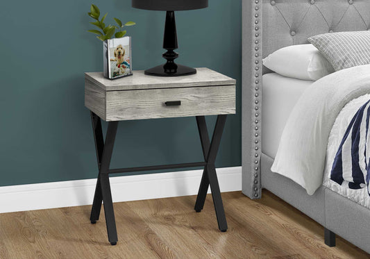 22" Black And Gray End Table With Drawer By Homeroots | End Tables | Modishstore