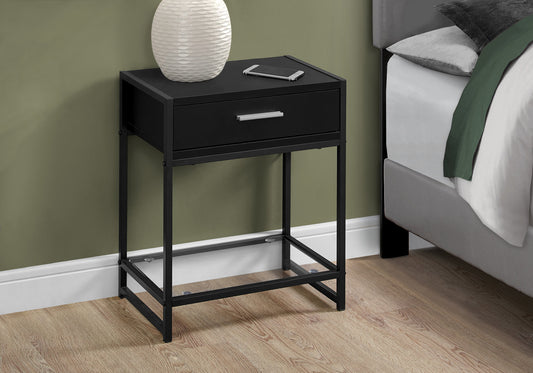 22" Black End Table With Drawer And Shelf By Homeroots | End Tables | Modishstore