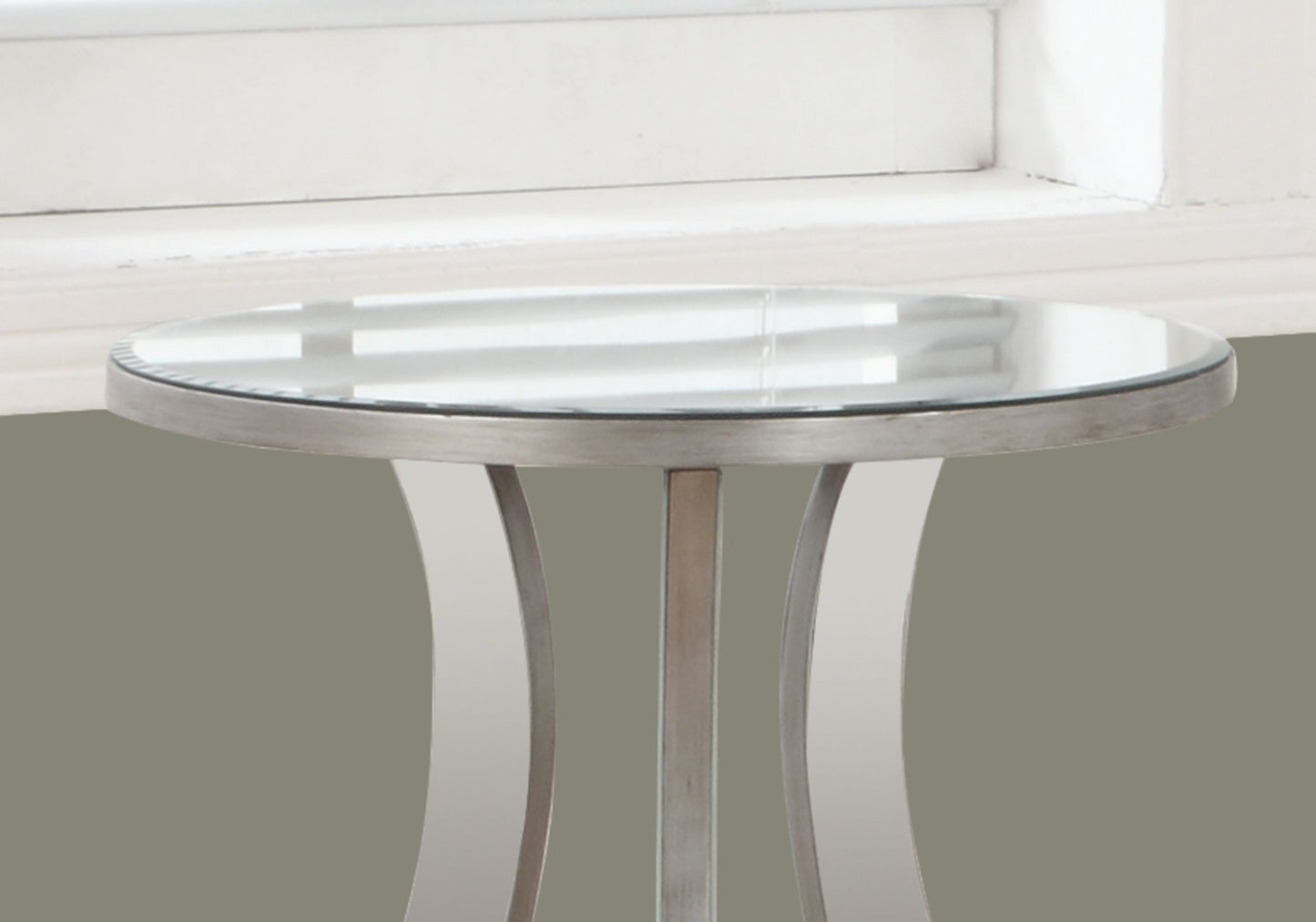 Silver End Table with a Mirror Top By Homeroots | End Tables | Modishstore - 2