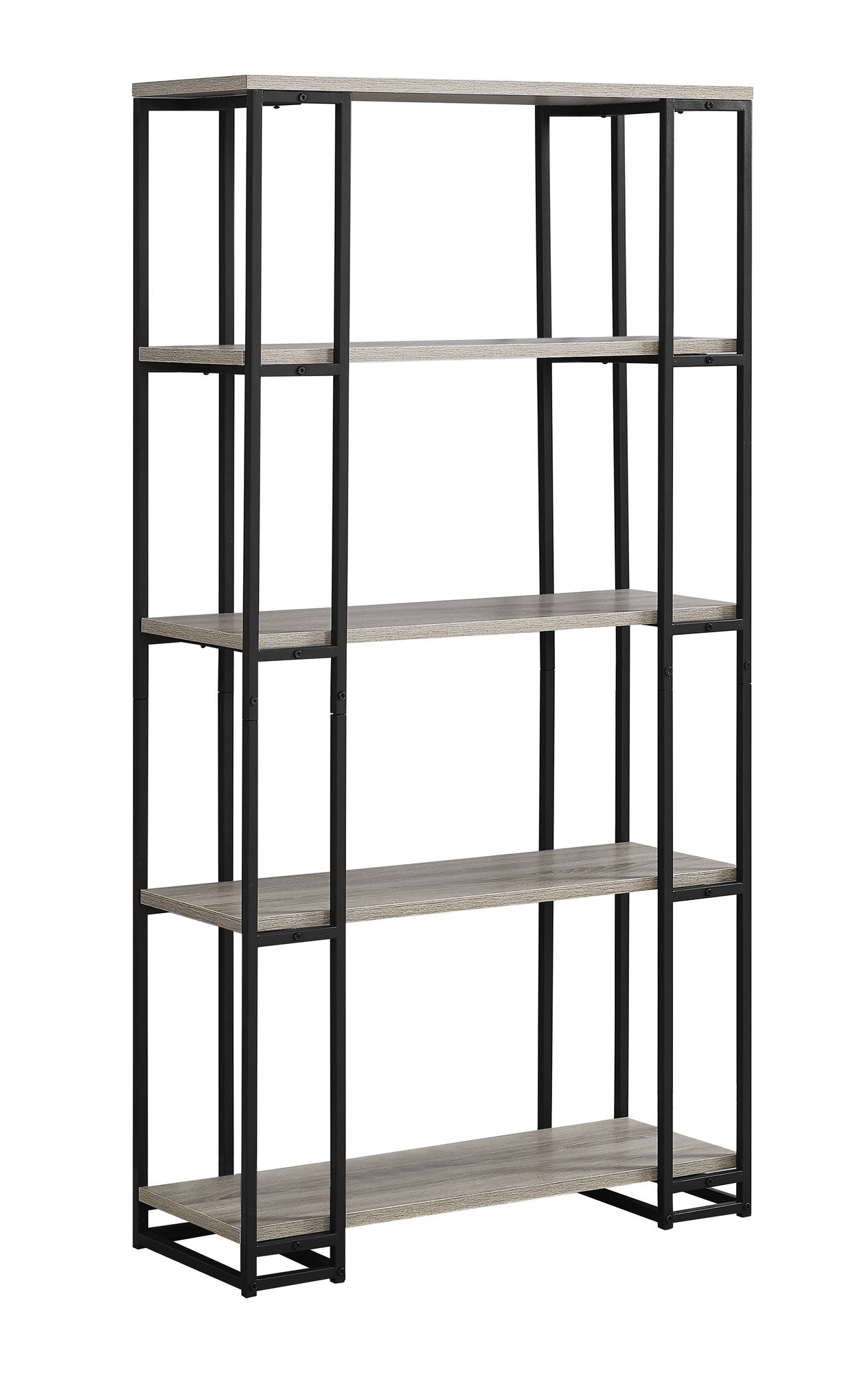 Dark Taupe Black Mdf Metal Bookcase By Homeroots | Bookcases | Modishstore - 2