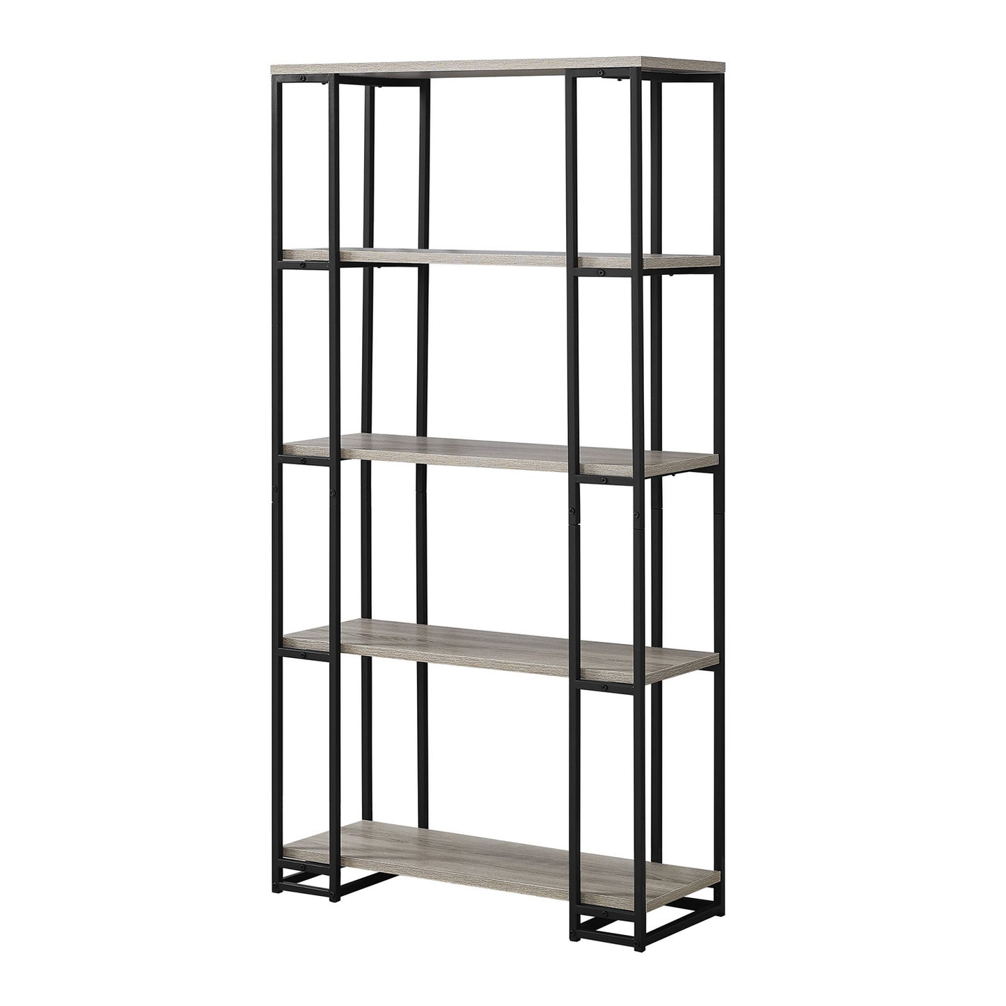 Dark Taupe Black Mdf Metal Bookcase By Homeroots | Bookcases | Modishstore - 6