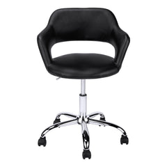 Black Chrome Metal Hydraulic Lift Base Office Chair By Homeroots