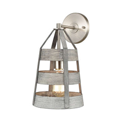 Brigantine 1-Light sconce in Weathered Driftwood / Satin Nickel ELK Lighting