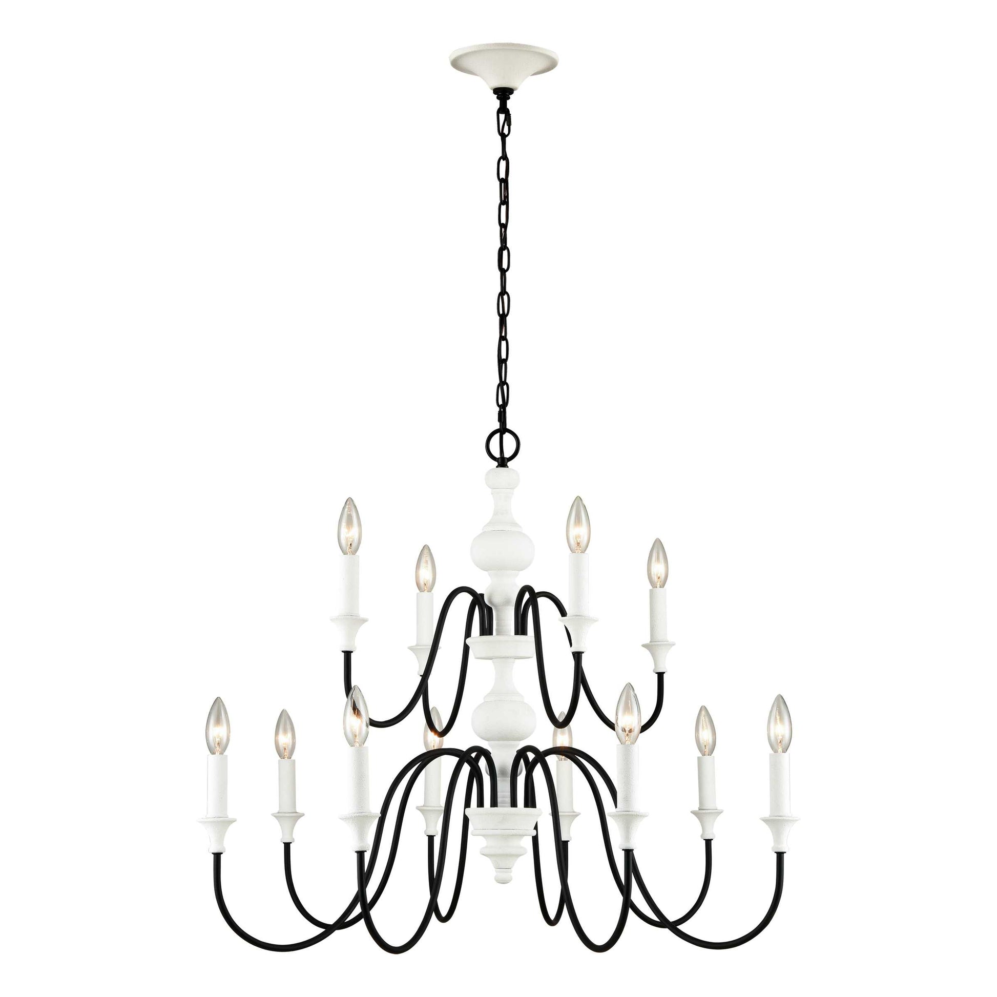 Val De Loire 36'' Wide 12-Light Chandelier - White By ELK |Chandeliers |Modishstore 