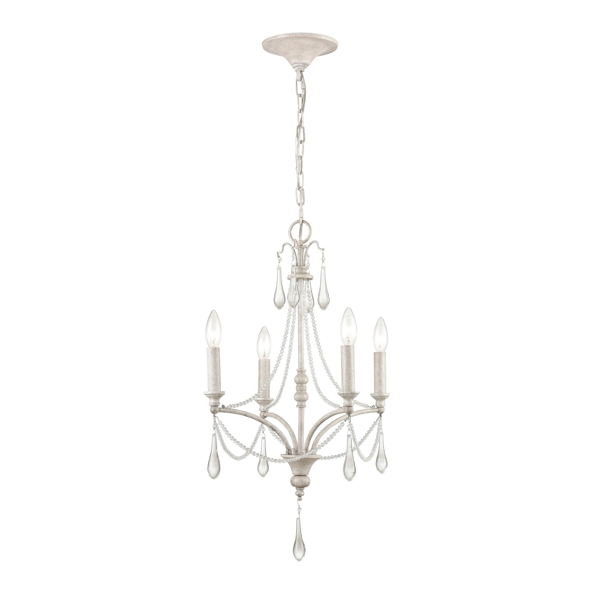 French Parlor 4-Light chandelier in Vintage White ELK Lighting | Chandeliers | Modishstore