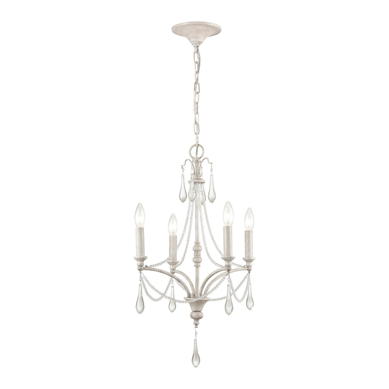 French Parlor 4-Light chandelier in Vintage White ELK Lighting | Chandeliers | Modishstore