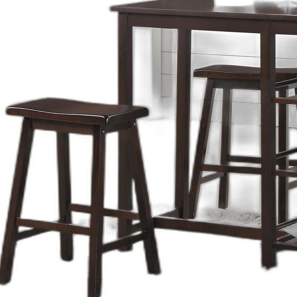 3 Piece Counter Height Set In Walnut By Homeroots | Bar Stools & Table | Modishstore - 4