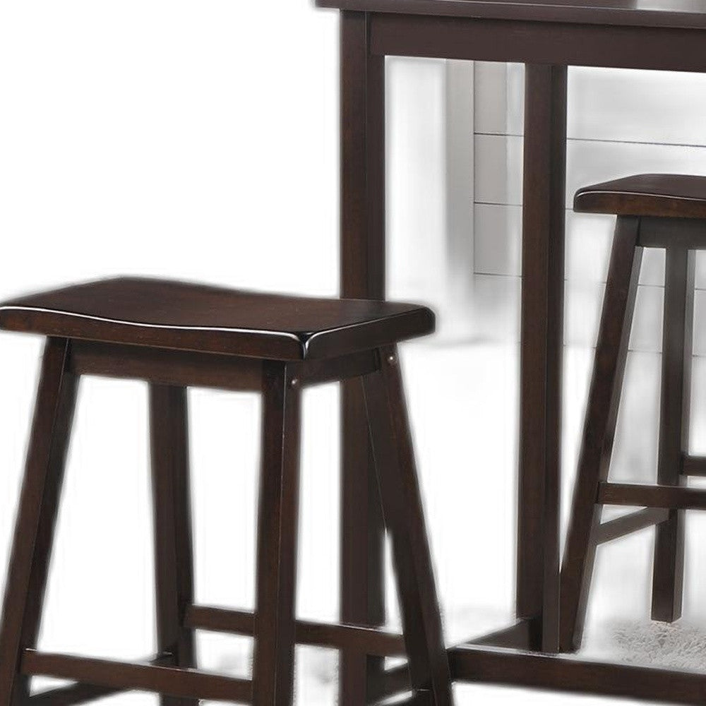 3 Piece Counter Height Set In Walnut By Homeroots | Bar Stools & Table | Modishstore - 5