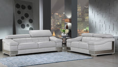 Modern Light Gray Leather Sofa And Loveseat By Homeroots