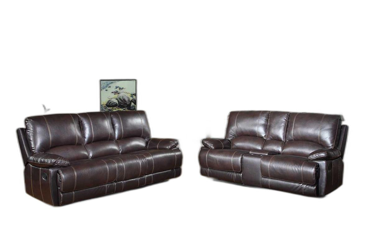 Modern Brown Sofa With Console Loveseat By Homeroots | Sofa Set | Modishstore - 3