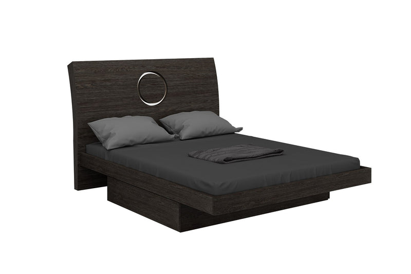 Modern California King Gray High Gloss Bed By Homeroots | Beds | Modishstore