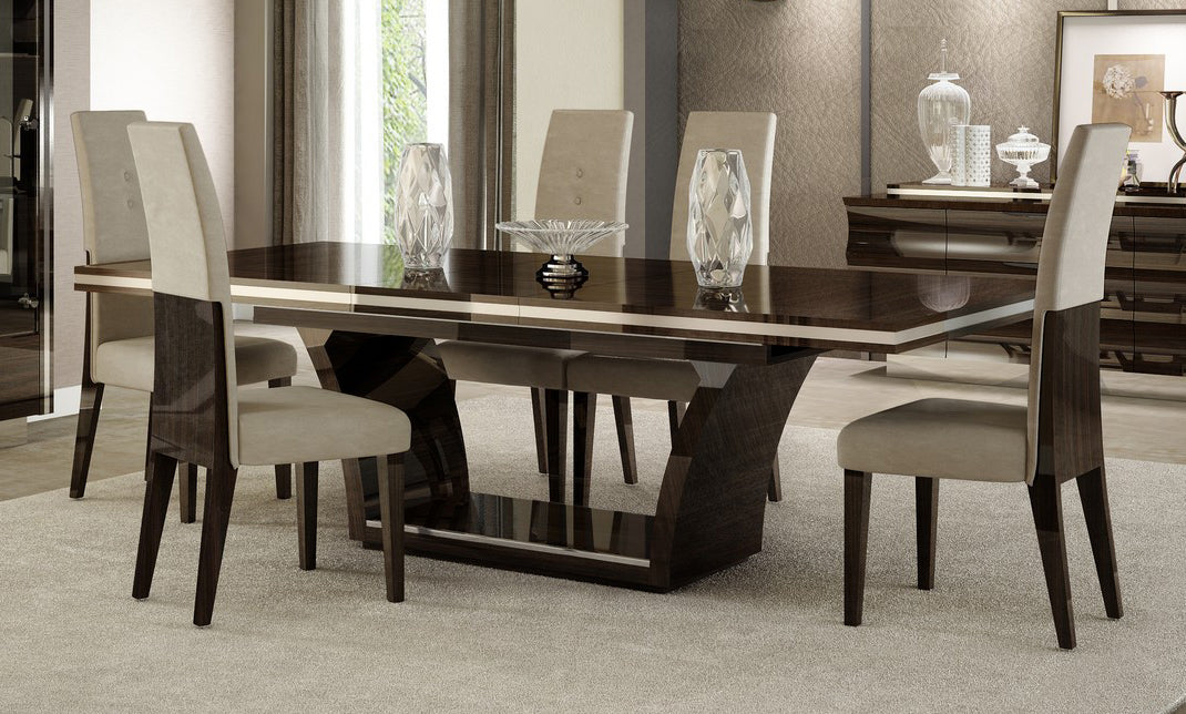 Dark Wood Modern Pedestal Dining Table By Homeroots | Dining Tables | Modishstore