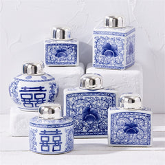 Two's Company Canton Collection Set Of 12 Tea Jars