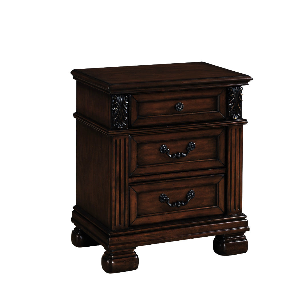 Dark Walnut Wood Nightstand By Homeroots - 347052 | Nightstands | Modishstore