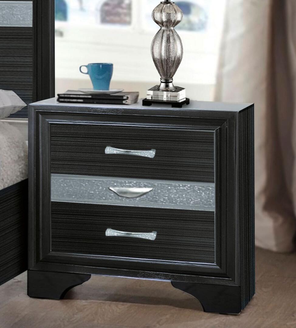 Black And Bling Nightstand By Homeroots | Nightstands | Modishstore