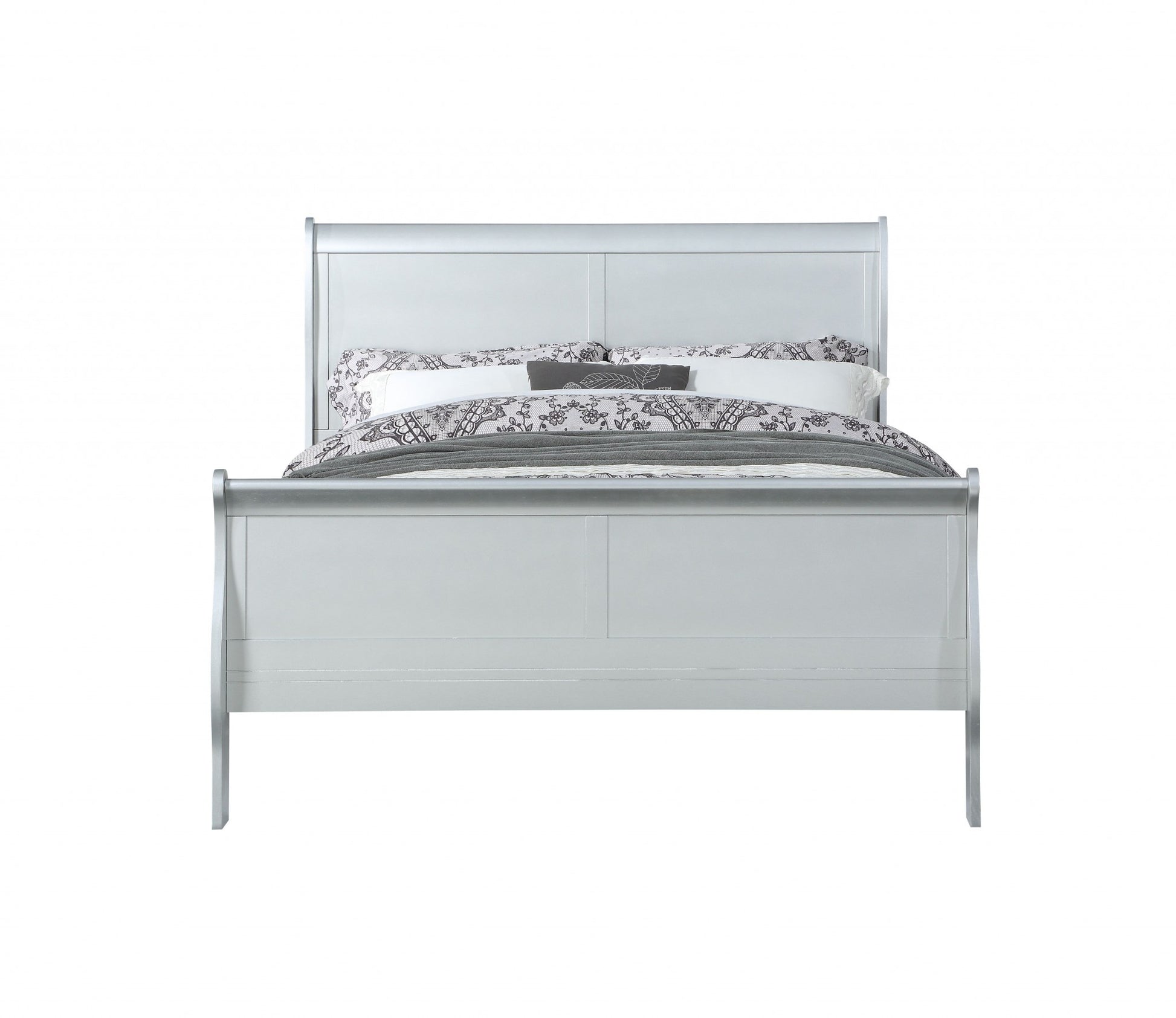 Platinum Wood Queen Bed By Homeroots - 347110 | Beds | Modishstore - 3