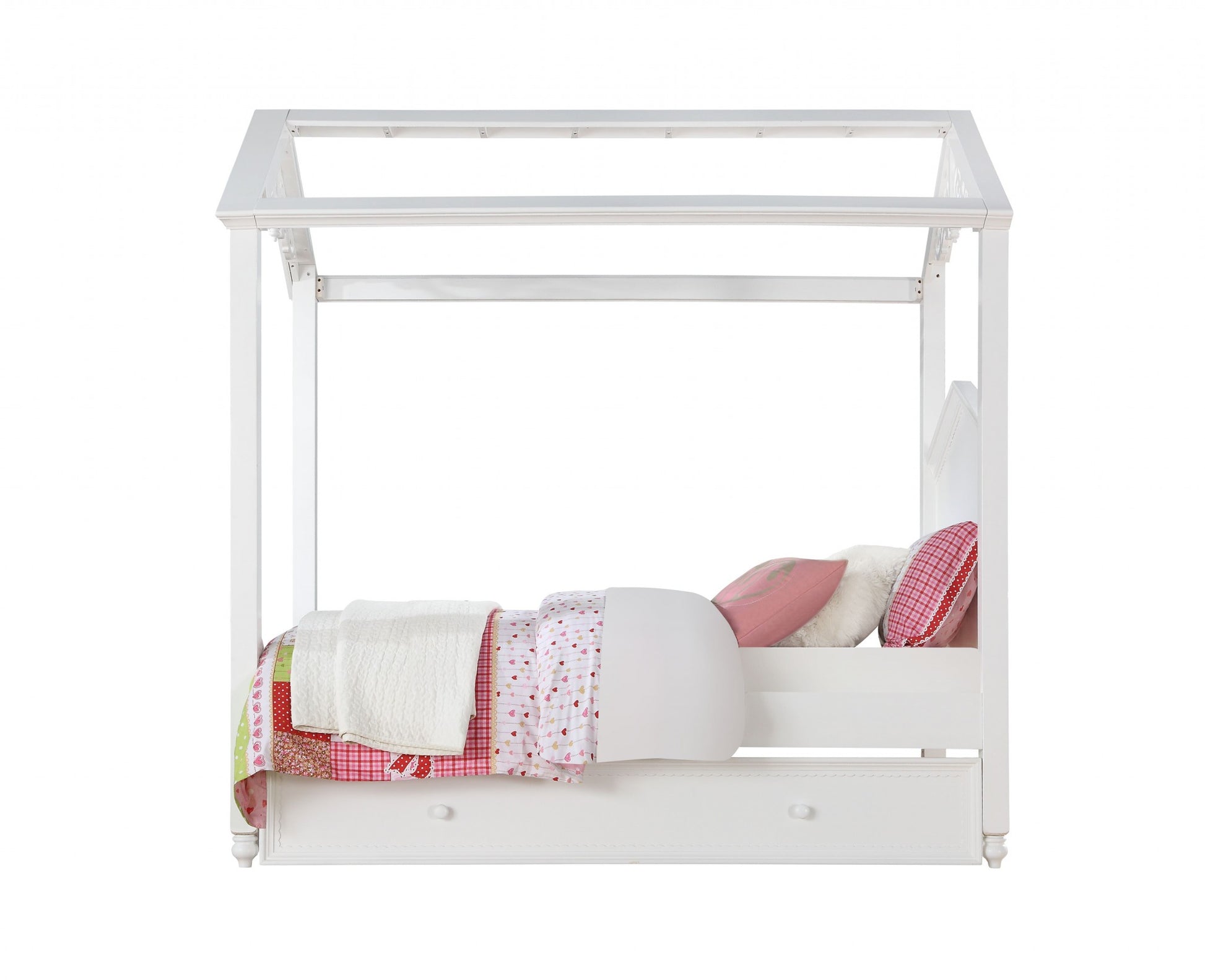 White Wood Twin Bed By Homeroots | Beds | Modishstore - 4