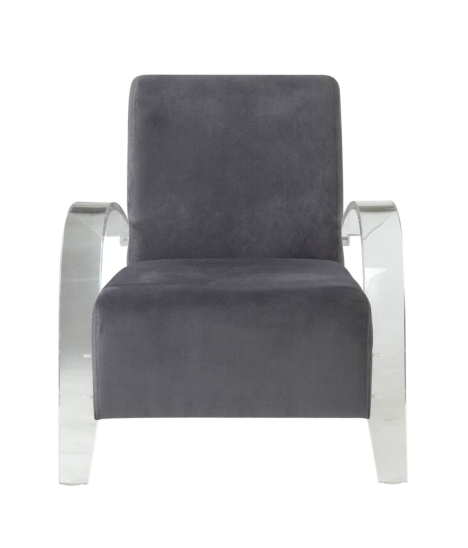 Charcoal Clear Acrylic Upholstery Acrylic Accent Chair By Homeroots | Accent Chairs | Modishstore