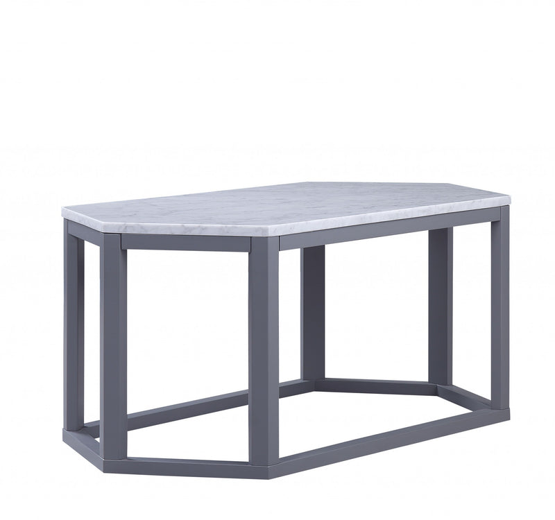 Gray Marble Wood Coffee Table By Homeroots | Coffee Tables | Modishstore