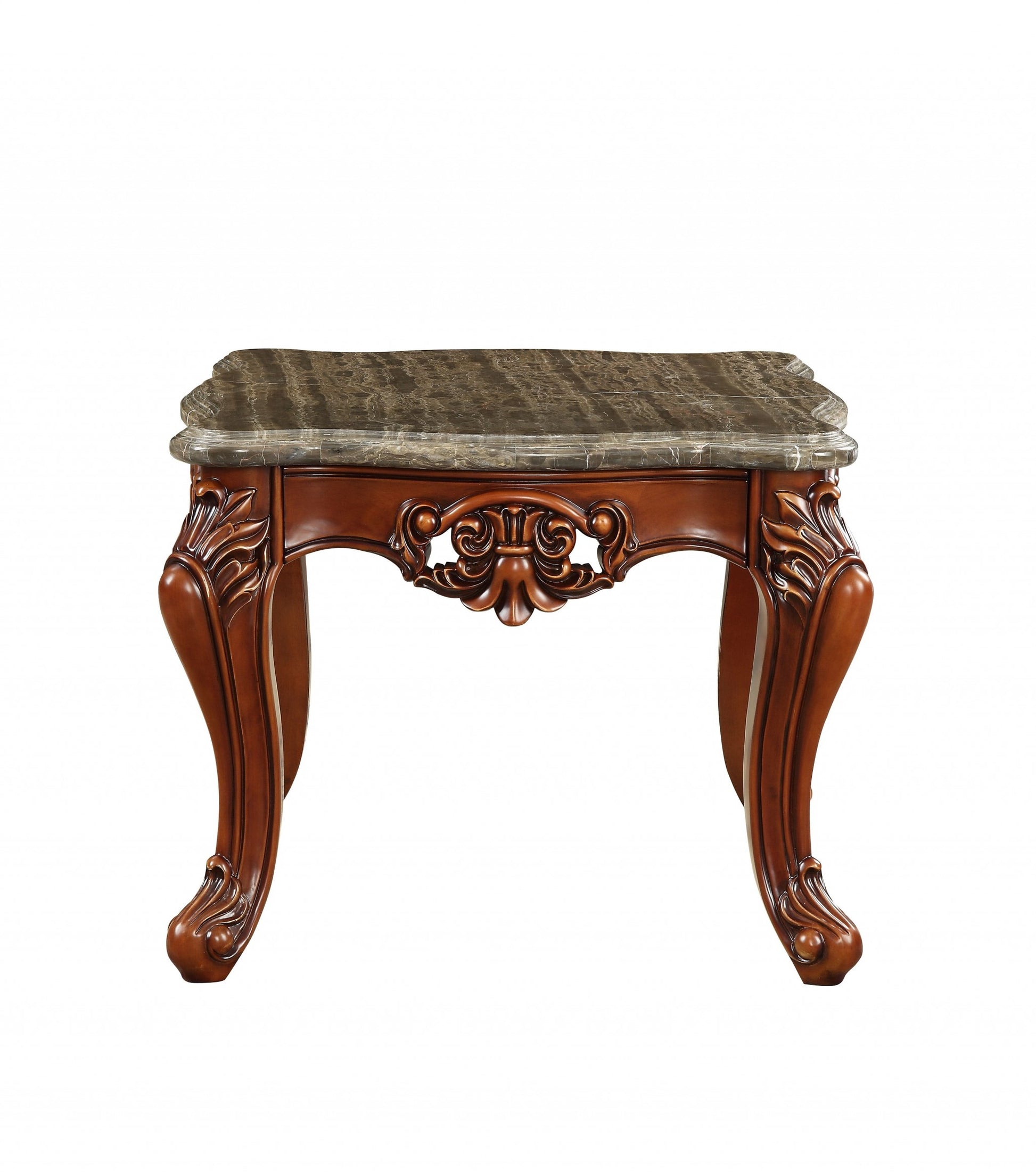 Marble Walnut Wood End Table By Homeroots - 347441 | End Tables | Modishstore - 3