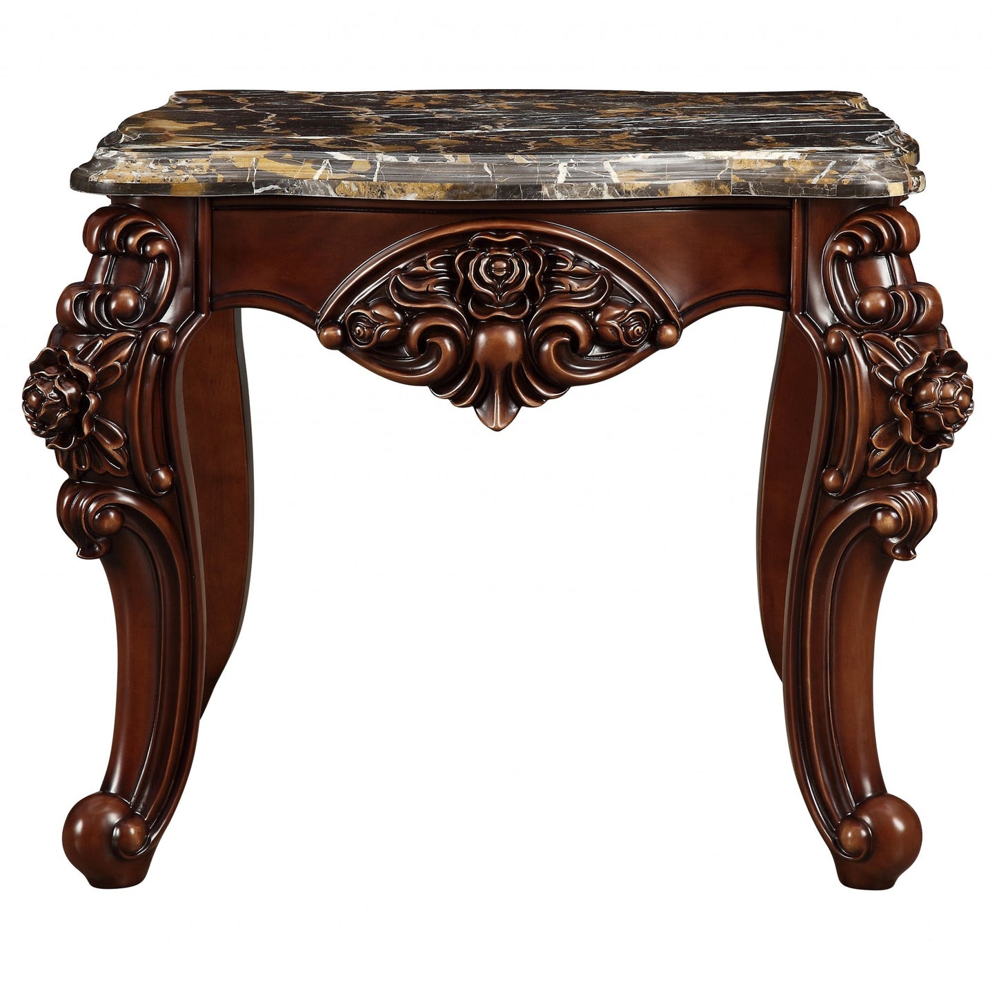 Marble Walnut Wood End Table By Homeroots - 347443 | End Tables | Modishstore - 3