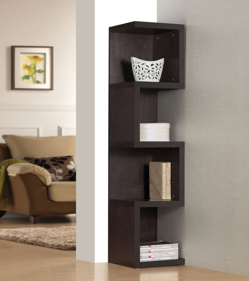 Espresso Wood Veneer (PU Paper) Bookcase Large S Shelf By Homeroots | Bookcases | Modishstore