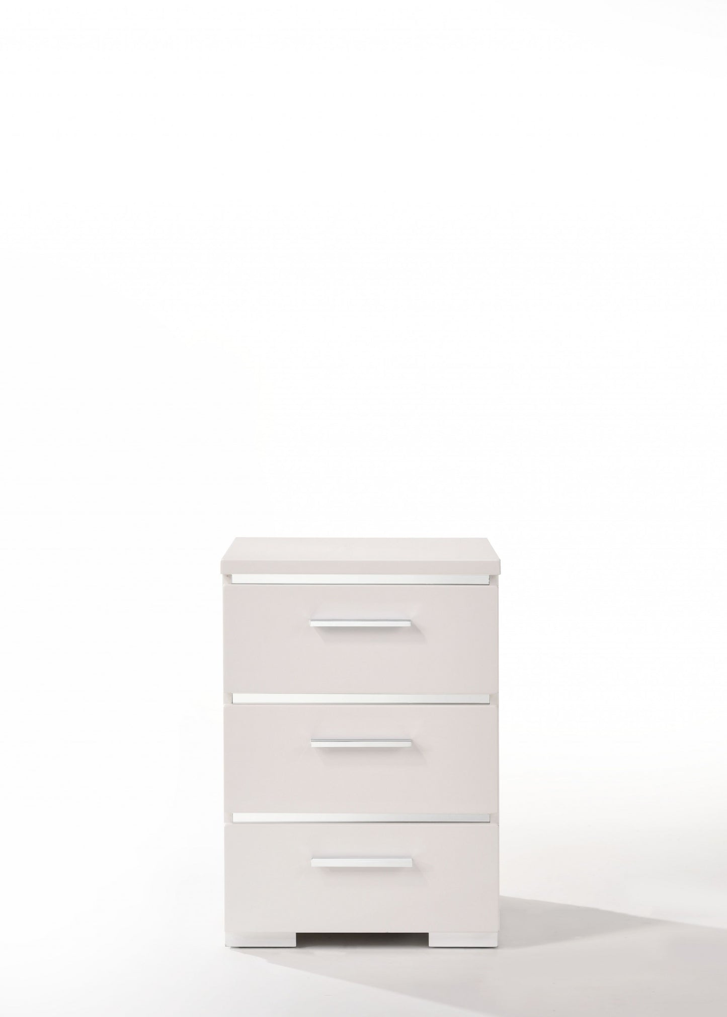 White High Gloss Wood Veneer Paper Nightstand By Homeroots | Nightstands | Modishstore - 2