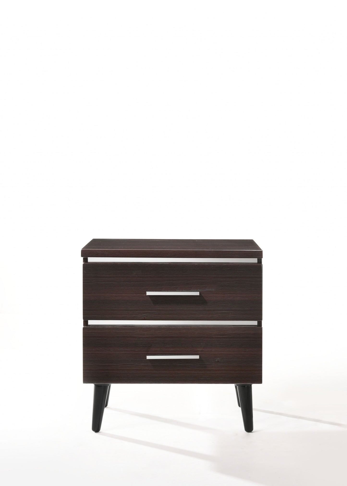 Cherry High Gloss Wood Veneer Paper Nightstand By Homeroots | Nightstands | Modishstore - 2