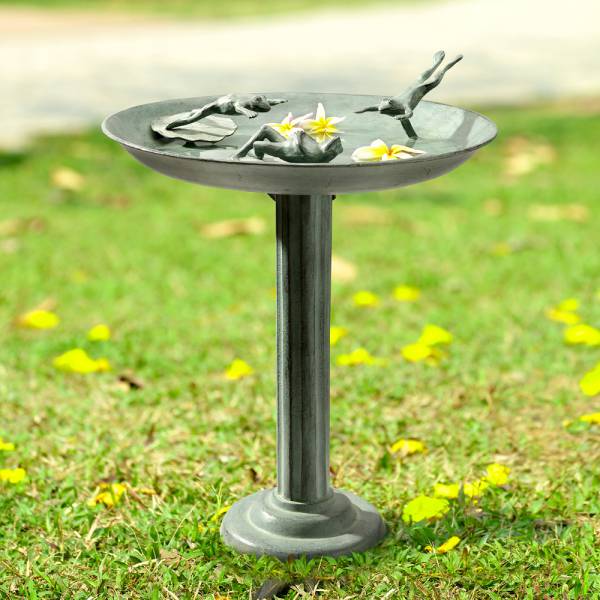 Frog Diver Trio Birdbath / Birdfeeder By SPI Home - 26in Height ...