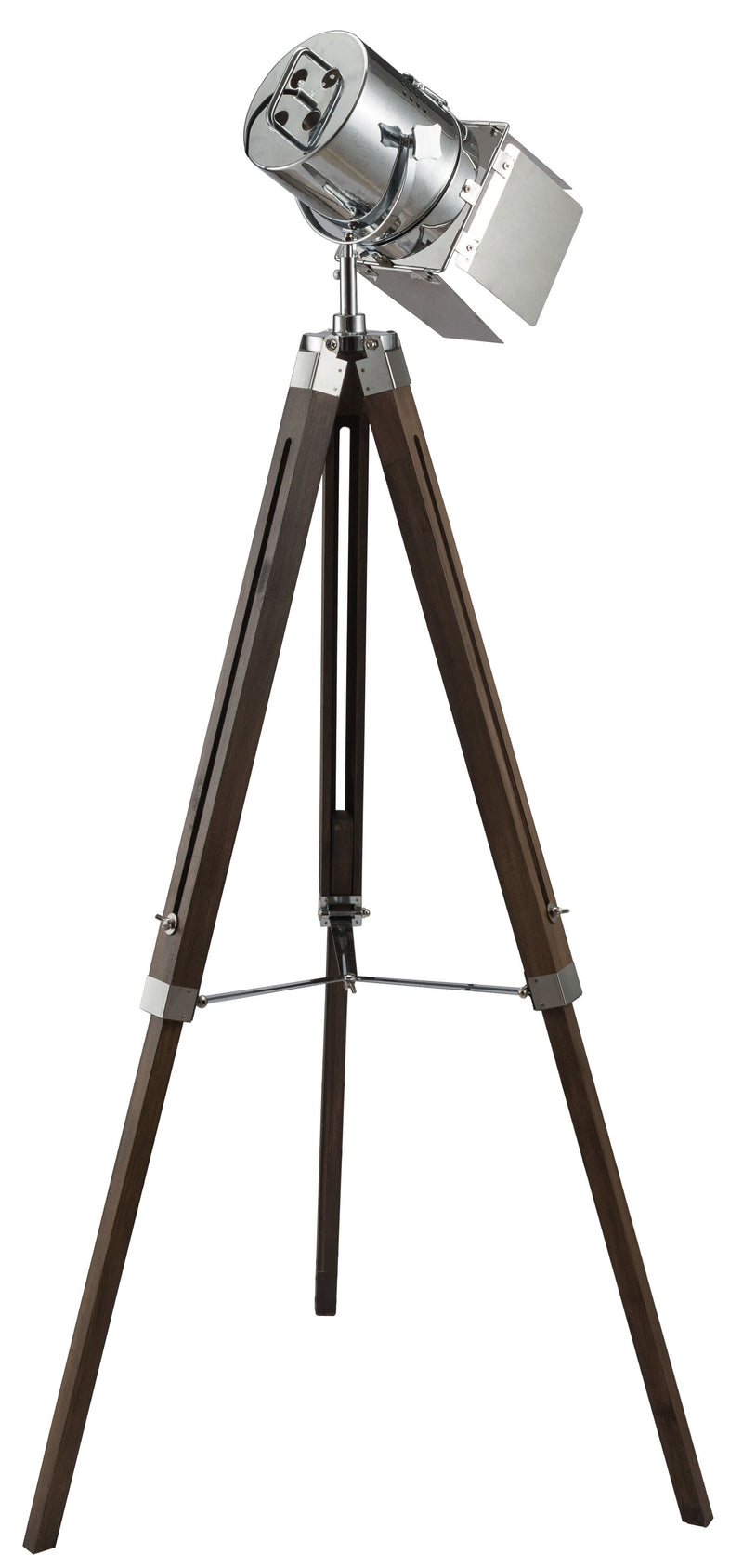 Antique Oak Chrome Metal Wood Floor Lamp By Homeroots | Floor Lamps | Modishstore