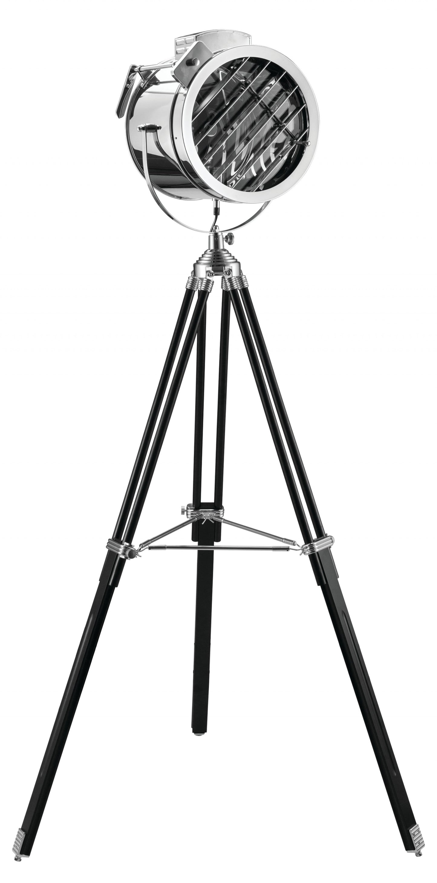 Black Chrome Metal Wood Floor Lamp By Homeroots | Floor Lamps | Modishstore